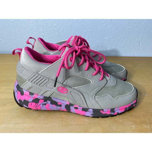 Heelys Force Gray Pink Camo Skate Sneakers Girls Size 5 Skater Kidcore - Picture 5 of 11